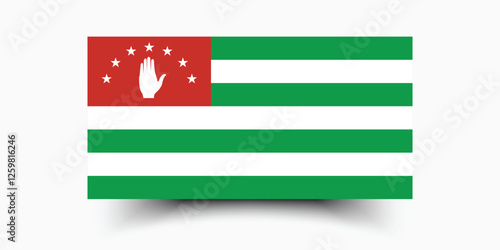 Flag of Abkhazia. Abkhazia flag official size and color standards digital vector illustration.