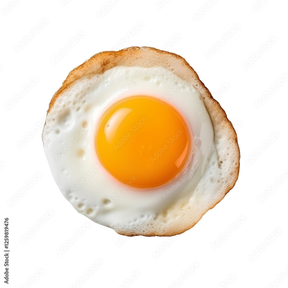 Sunny-Side Up Perfection: A perfectly fried egg, sunny-side up, showcasing a vibrant golden yolk surrounded by a crisp, lightly browned white. A simple yet delicious image. Sunny-Side Up Perfection: A perfectly fried egg, sunny-side up, showcasing a vibrant golden yolk surrounded by a crisp, lightly browned white. A simple yet delicious image.