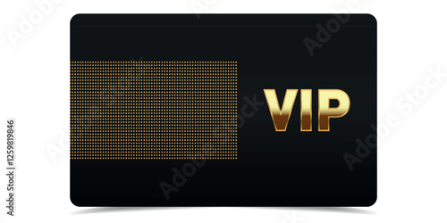 luxury Golden VIP card. Gold vip banner for premium voucher, invitation, exclusive certificate, award, quality guarantee, online casino. Vector illustration on black background.