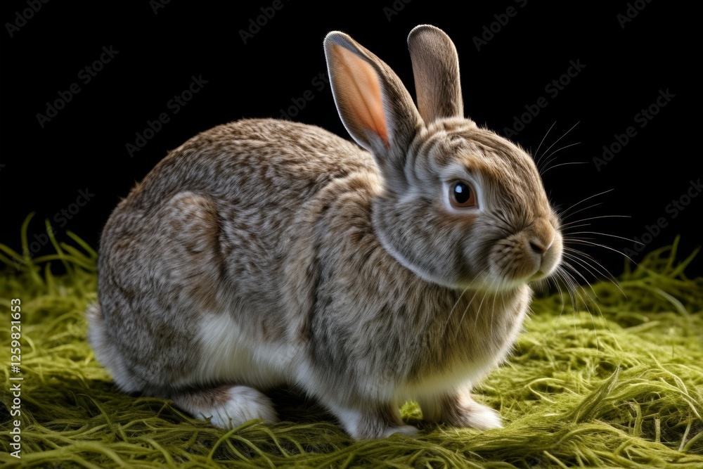 Fototapeta premium there is a rabbit that is sitting on some grass