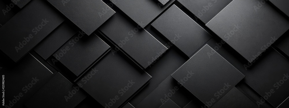 Abstract minimalist wallpaper with sleek squares and lines on black background. Banner template with white center text area. Ideal for modern designs. Abstract minimalist wallpaper with sleek squares and lines on black background. Banner template with white center text area. Ideal for modern designs.