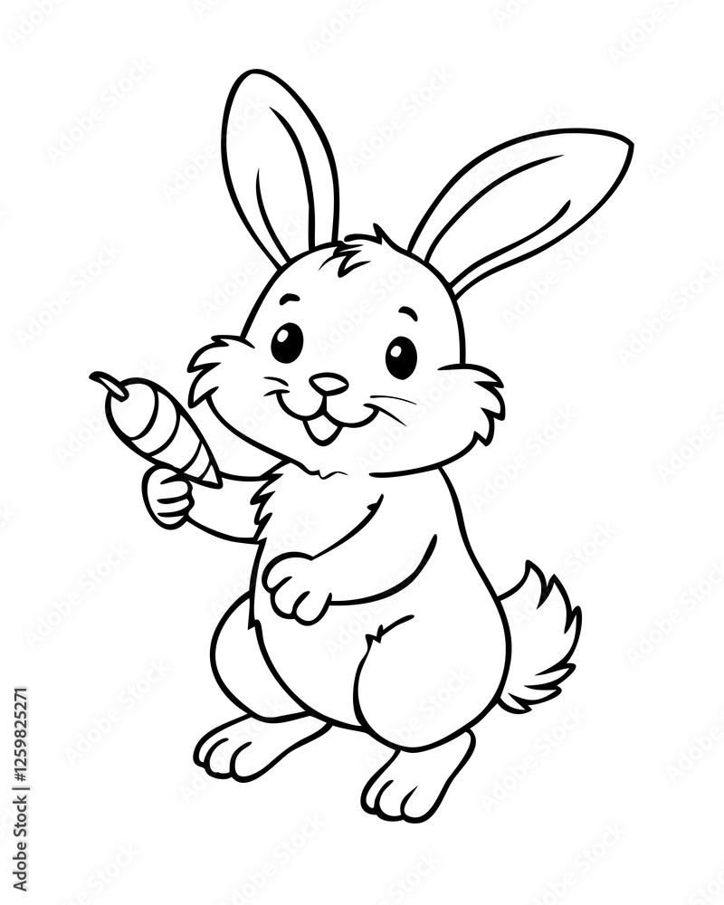 easter bunny cartoon drawing , colouring page outline art, coloring book easter bunny cartoon drawing , colouring page outline art, coloring book