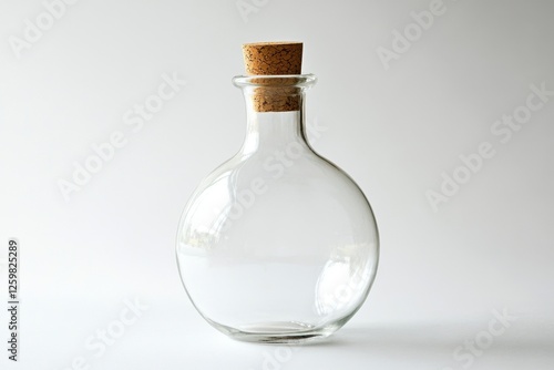 Empty Clear Glass Bottle with Cork