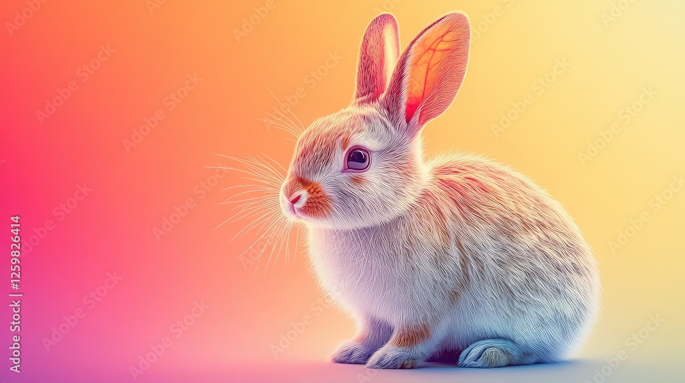 Artistic Portrait of a Rabbit Featuring Unique Lines and Vibrant Colors in a Creative, Abstract Style with Distinct Visual Patterns and Bold Expression Artistic Portrait of a Rabbit Featuring Unique Lines and Vibrant Colors in a Creative, Abstract Style with Distinct Visual Patterns and Bold Expression