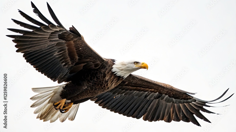 Obraz premium Majestic Eagle Isolated on White Background for Urban Exploration and Wildlife Photography