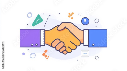 Handshake Illustration Symbolizing Partnership and Collaboration