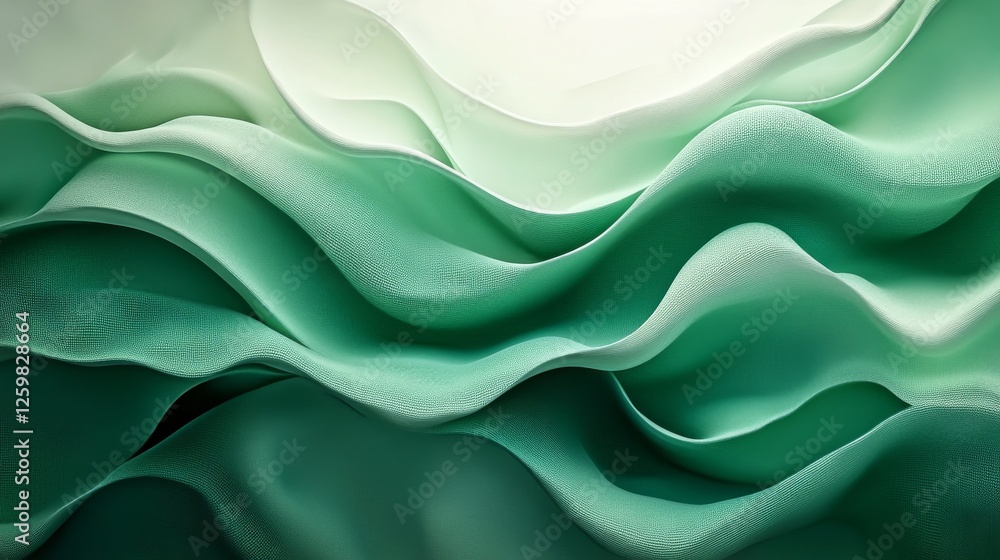 Obraz premium Rich emerald abstract background with deep tones and textured forms. Emphasizing luxury and depth. Ideal for upscale and sophisticated designs.
