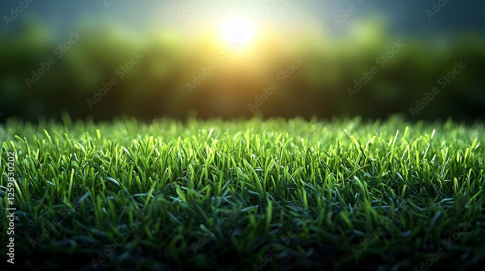 Naklejka premium Sunset Grass Field Nature Background