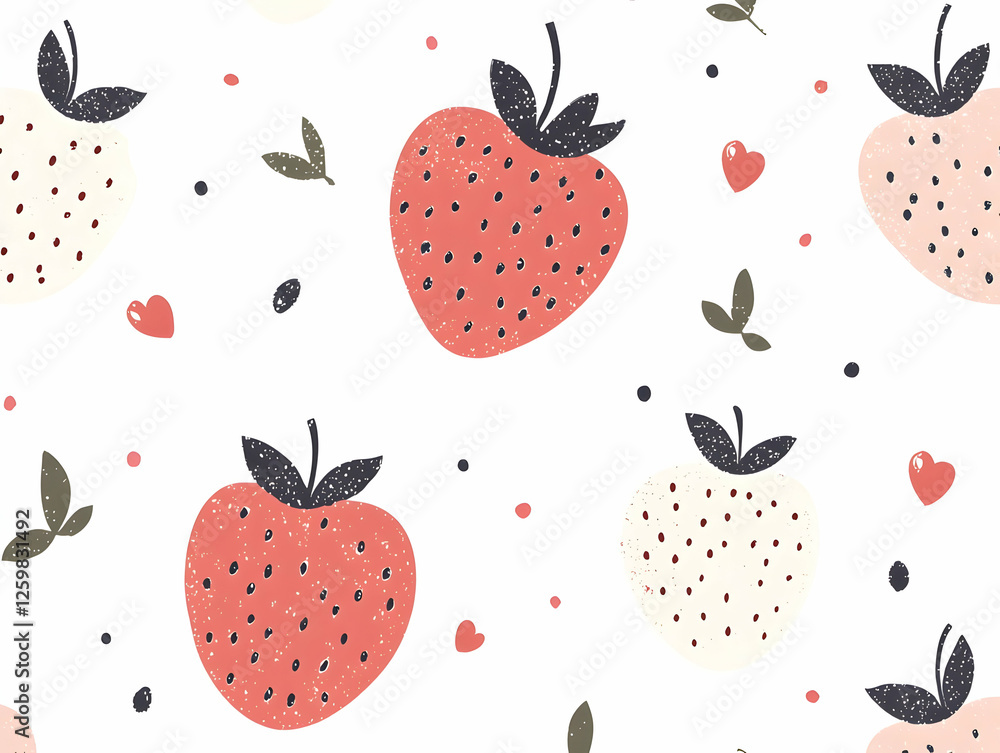 Strawberry Pattern Background for Children's Prints Strawberry Pattern Background for Children's Prints