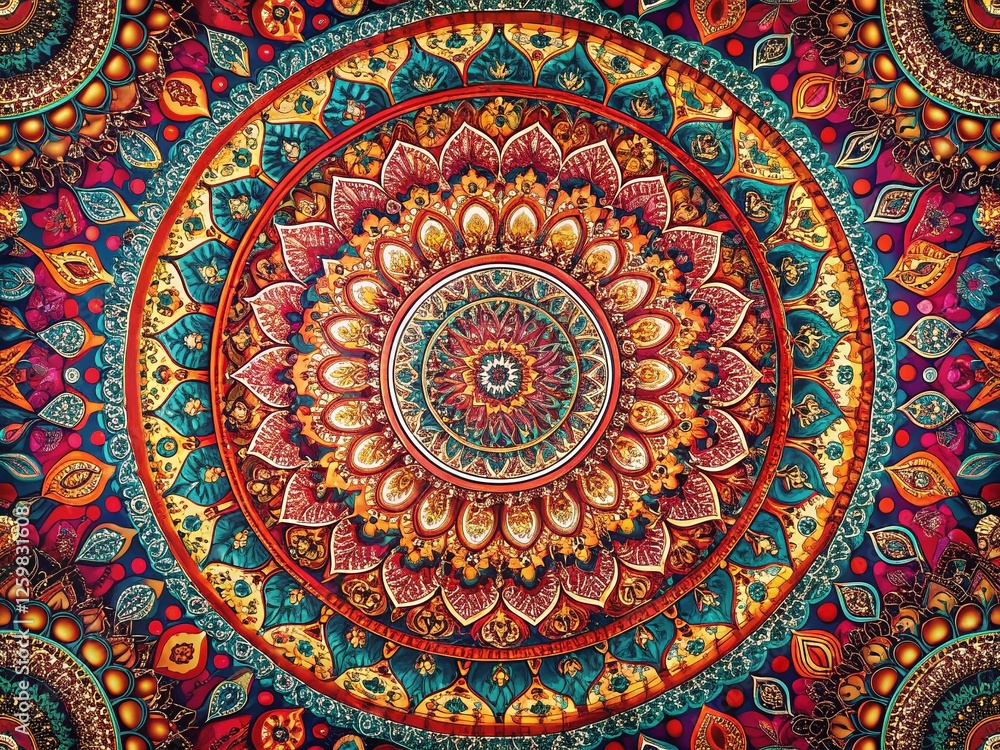 Bohemian Mandala Pattern Background Design for Product Photography - Vibrant Ethnic Textures Bohemian Mandala Pattern Background Design for Product Photography - Vibrant Ethnic Textures