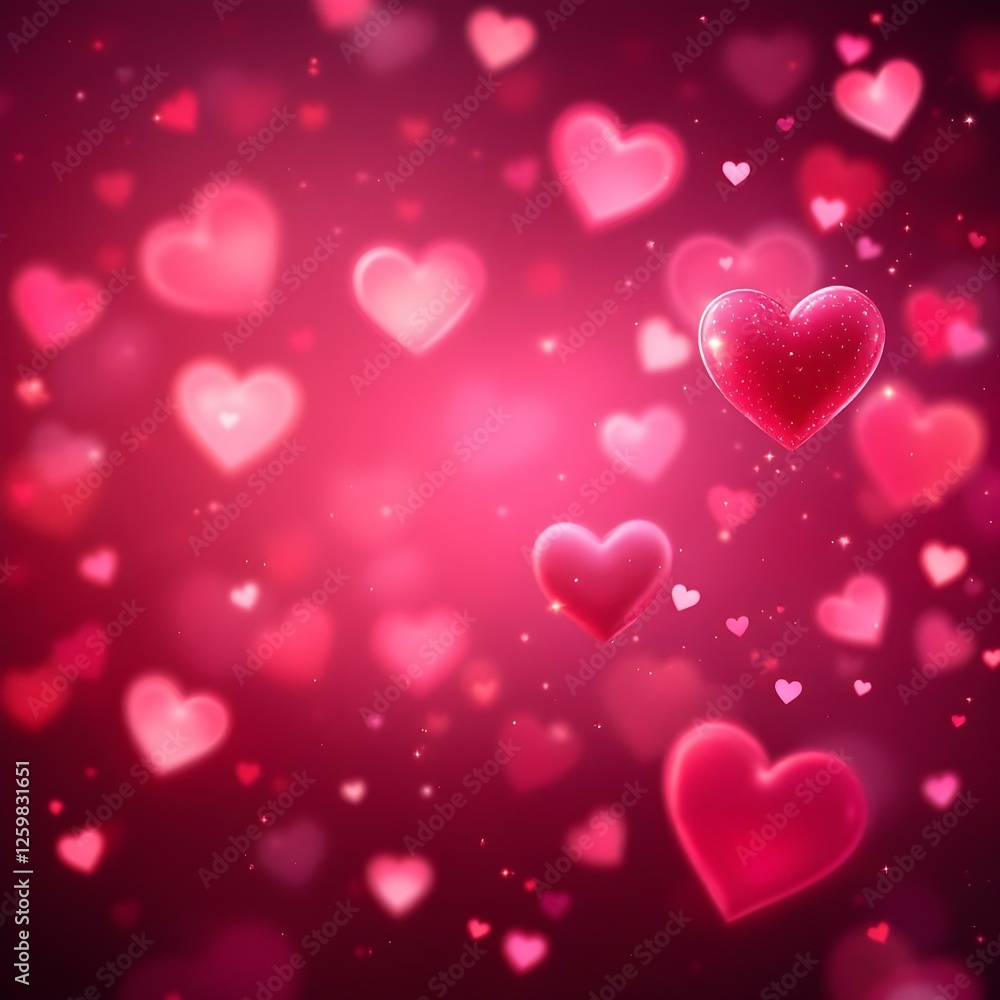 Valentine's Day background, floating hearts, red and pink color scheme Valentine's Day background, floating hearts, red and pink color scheme
