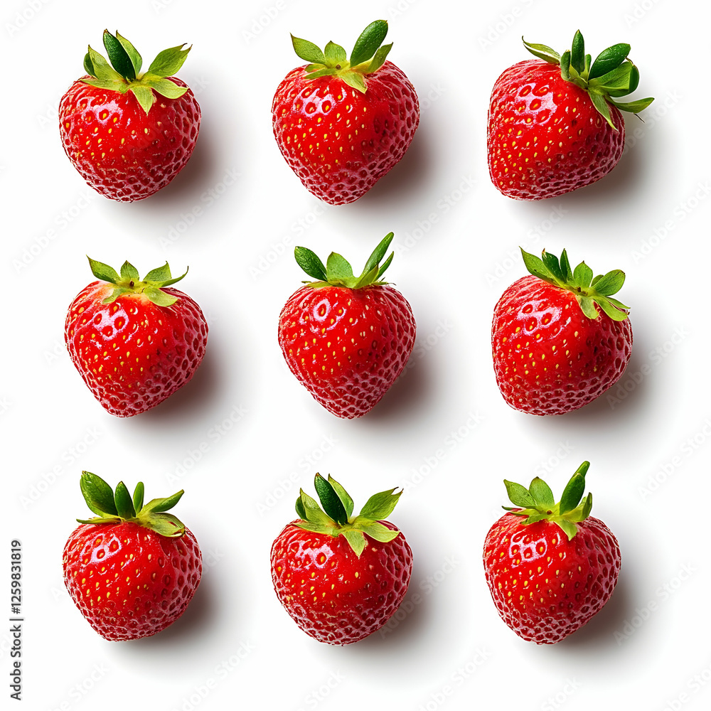 Fresh Strawberries Arranged, Top View, Food Photography, Perfect for Recipes, Background Use, High-Quality Image Fresh Strawberries Arranged, Top View, Food Photography, Perfect for Recipes, Background Use, High-Quality Image