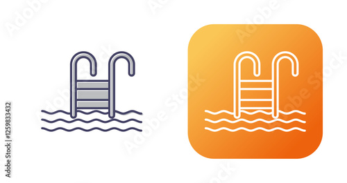 Water Stairs Vector Icon