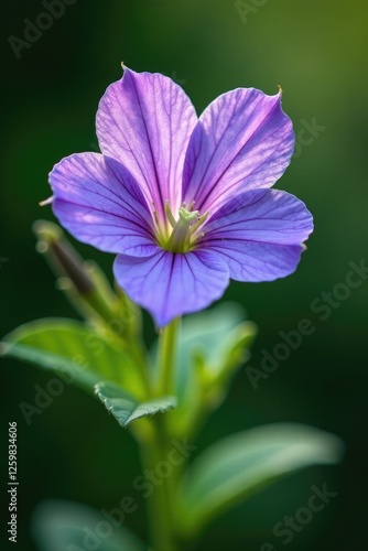 Rampion bellflower's intricate details in full bloom, greenery, campanula rapunculus, flowers