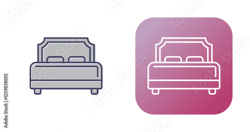 Hotel Bed Vector Icon photo