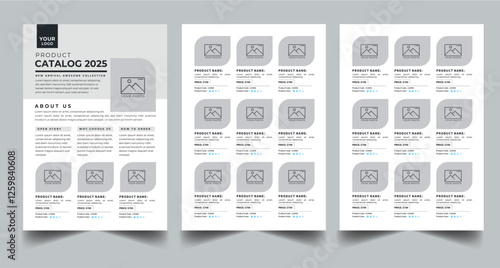 Product Line Sheet Template, Wholesale Template, Product Catalog Layout with 3 page design template