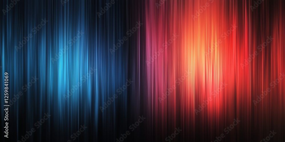 Elegant abstract gradient blending blue to red with subtle edge lines on a dark, blurred background, creating depth and sophistication.