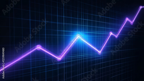 dynamic line graph showing upward trend with glowing elements, representing growth and progress in data analysis. vibrant colors enhance visual appeal