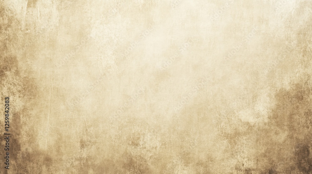 Fototapeta premium Aged Document Inspired Blank Parchment with Faint Ink Splotches and Vintage Tone: Ideal for Text or Graphics with Clear Top View Perspective
