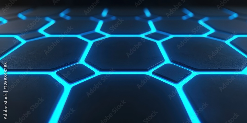 Illuminated hexagonal pattern digital realm abstract design futuristic environment close-up view modern technology concept Illuminated hexagonal pattern digital realm abstract design futuristic environment close-up view modern technology concept