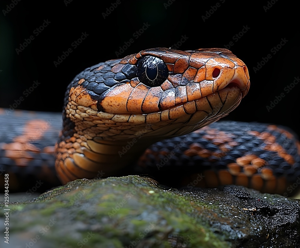 Fototapeta premium close up of a snake on a tree A kingfisher,United Kingdom,UK