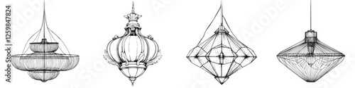Intricate chandelier designs showcasing unique styles and artistic craftsmanship in a modern setting
