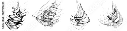 Abstract representation of flowing forms showcasing dynamic movement and intricate detail