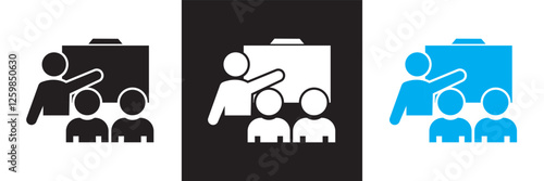 Training and workshop icon .  UI icon collection. isolated on white and black background. vector illustration. EPS 10