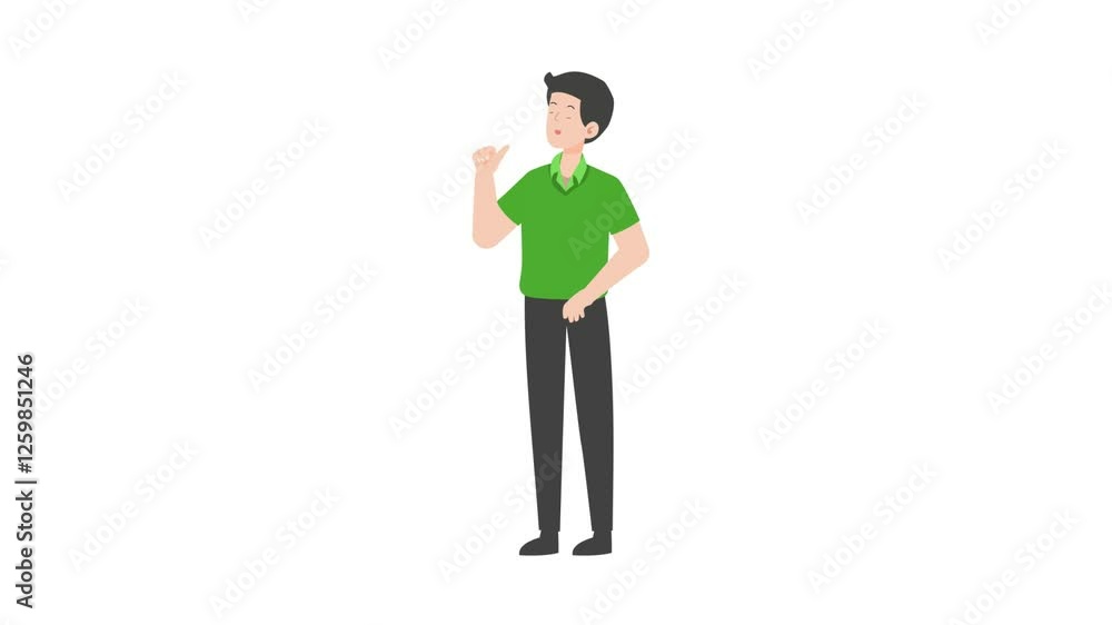 Man standing with thumbs up cartoon animation
Man standing with thumbs up cartoon animation