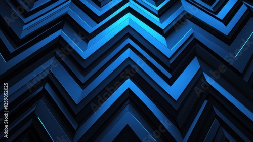 Zigzag Lines on Blue Background for Design, Banner Template, Abstract Zigzag Lines Wallpaper with Copy Space, Minimalist Zigzag Pattern Wallpaper
