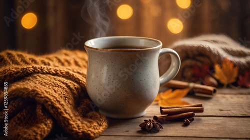 cup of coffee with cinnamon and anise