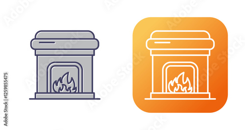 Fireplace Vector Icon