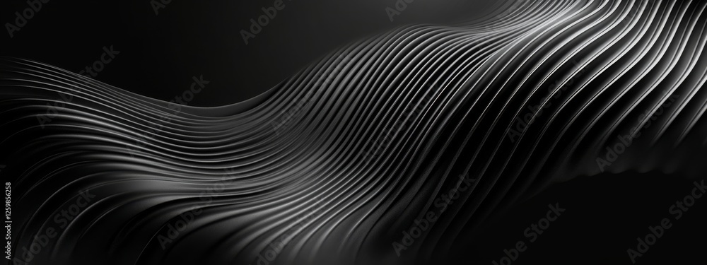 Black Background with Swirling Patterns and Lines, Banner Template with White Space for Text. Geometric Minimalist Wallpaper with Copy Space on Black Background. Elegant Modern Wallpaper. Black Background with Swirling Patterns and Lines, Banner Template with White Space for Text. Geometric Minimalist Wallpaper with Copy Space on Black Background. Elegant Modern Wallpaper.