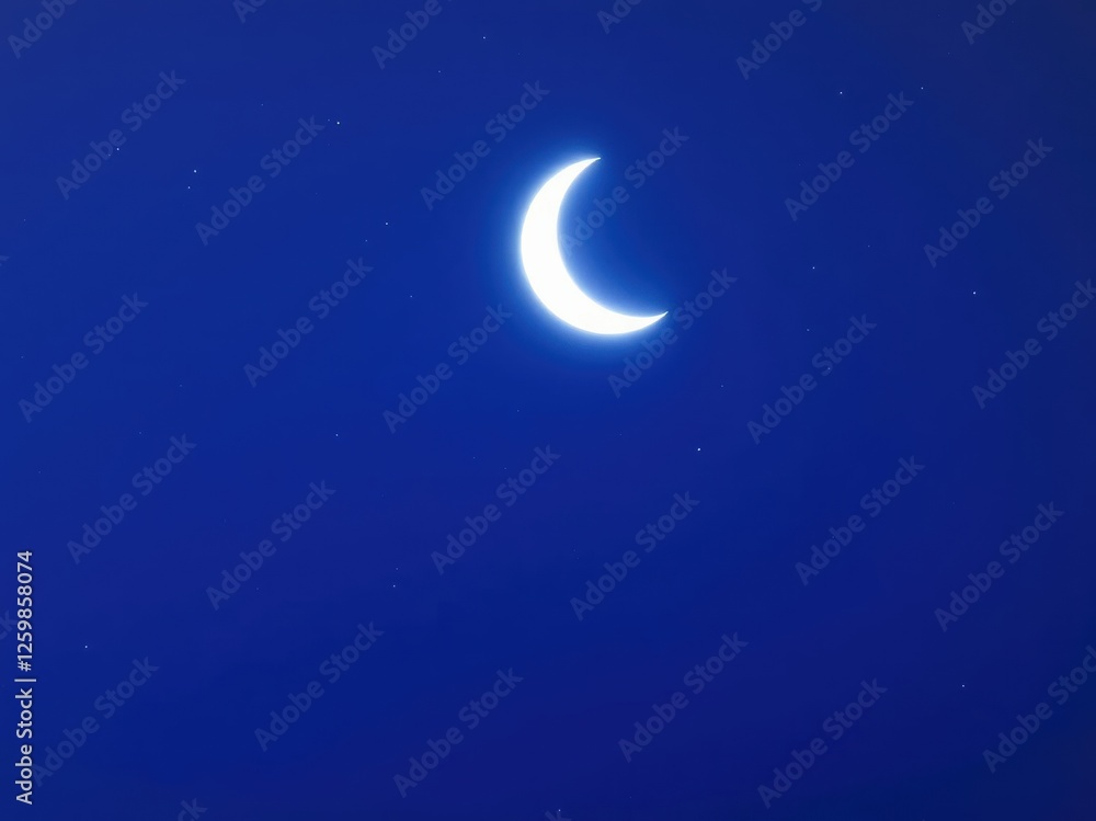 Crescent Moon in Night Sky Crescent Moon in Night Sky