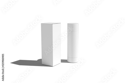 Lip balm container tubes with twist bottom and top cap mockup.