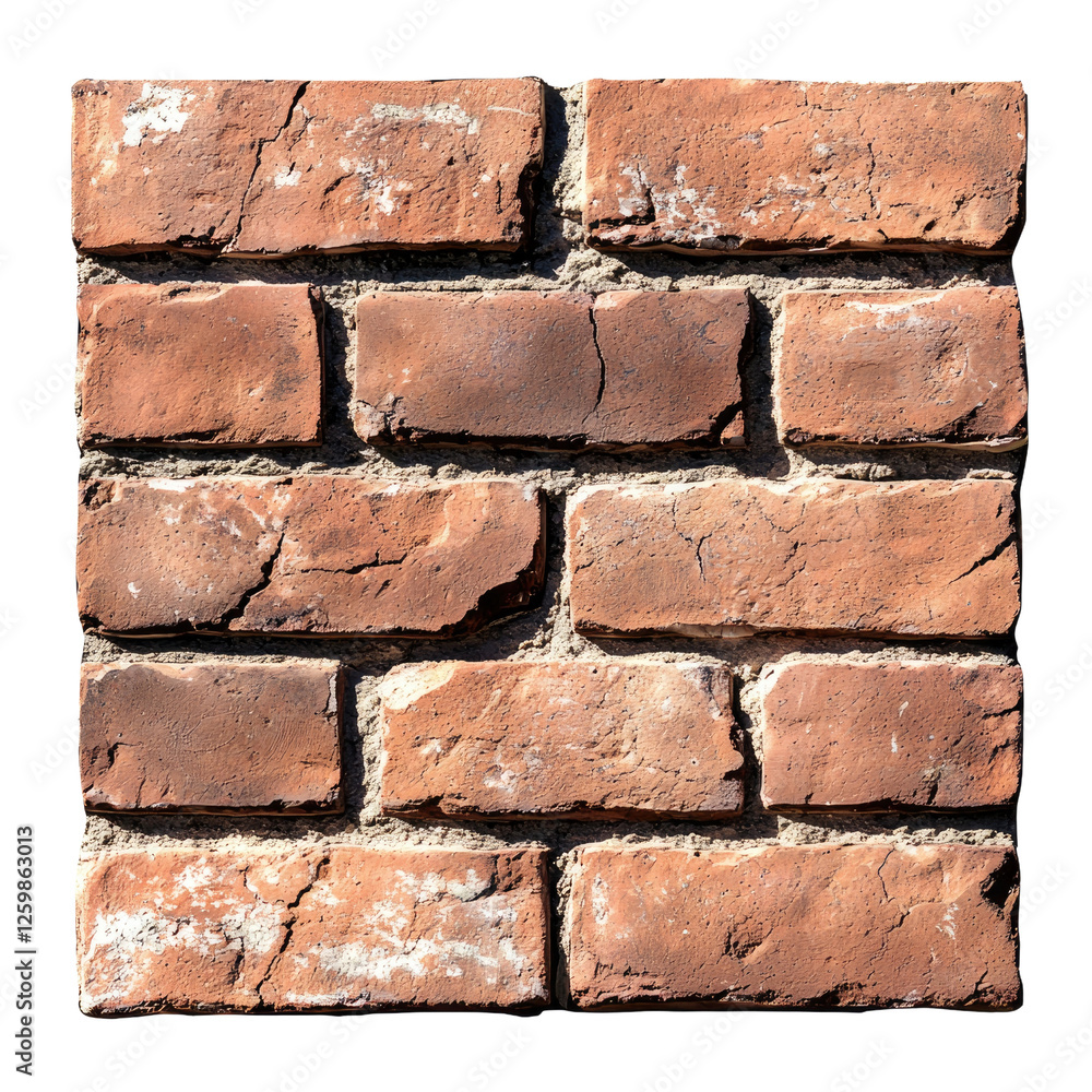 Fototapeta premium Rustic Red Brick Wall Texture with Weathered Surface and Unique Patterns for Background or Design Use
