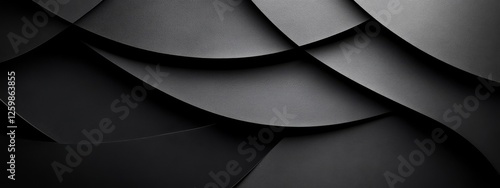 Symmetrical Shapes on Black Background for Design, Banner Template, Abstract Symmetrical Wallpaper with Copy Space, Minimalist Symmetrical Pattern Wallpaper