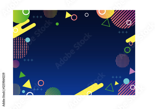 七夕　夏　暑中見舞い　カラフル　幾何学　フレーム　素材