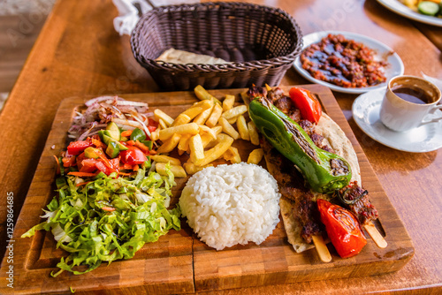 kebab with vegetables
