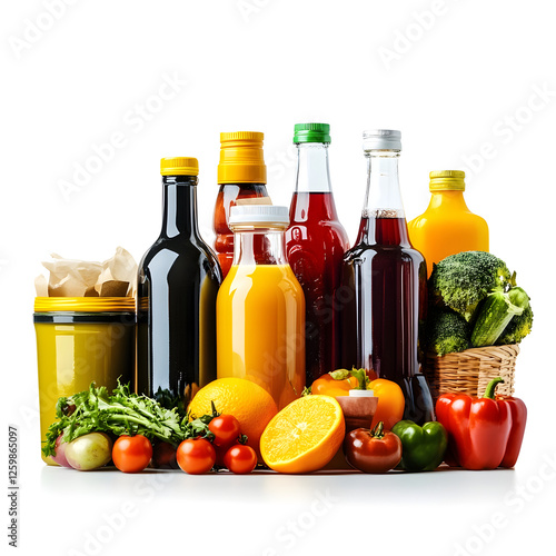 Assorted Fruits and Vegetables on Display for Healthy Grocery Shopping