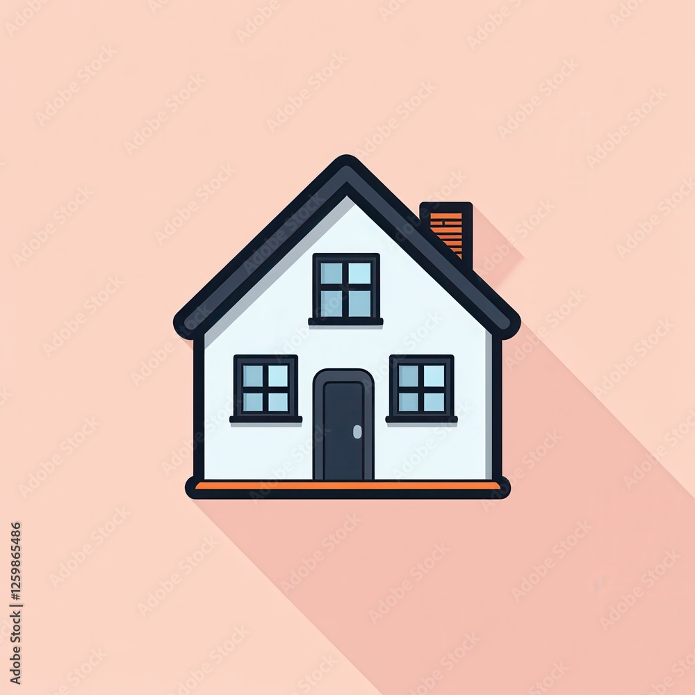 Simple house icon on pastel background Simple house icon on pastel background