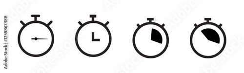 Stopwatch black logo icon vector illustration