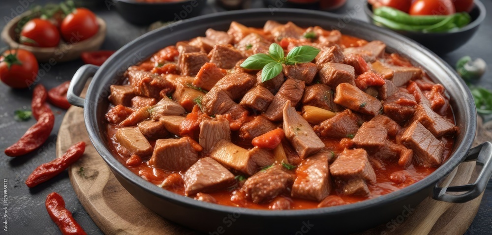 tender beef strips cooked in a rich tomato sauce, savory dish, meat recipe, tender meat tender beef strips cooked in a rich tomato sauce, savory dish, meat recipe, tender meat