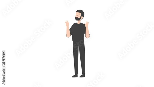 businessman is standing and giving a lecture cartoon animation