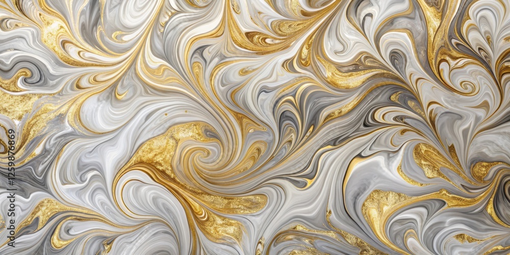 Marble paper background with intricate swirling patterns of silver and gold hues, creating a sophisticated and elegant visual effect , abstract art, swirl pattern Marble paper background with intricate swirling patterns of silver and gold hues, creating a sophisticated and elegant visual effect , abstract art, swirl pattern