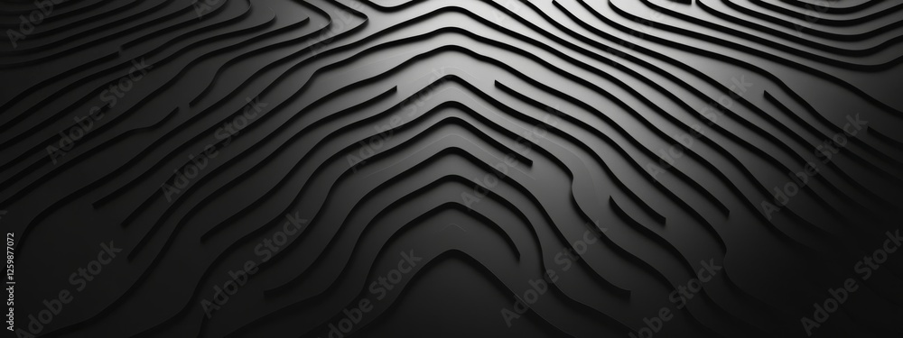 Black background with zigzag lines for design, banner template. White space in the center of the page for text. Minimalist pattern wallpaper with copy space. Black background with zigzag lines for design, banner template. White space in the center of the page for text. Minimalist pattern wallpaper with copy space.