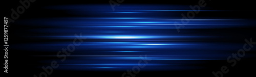 Neon lines moving light effect. Horizontal lines. Speed ​​effect on a transparent background.