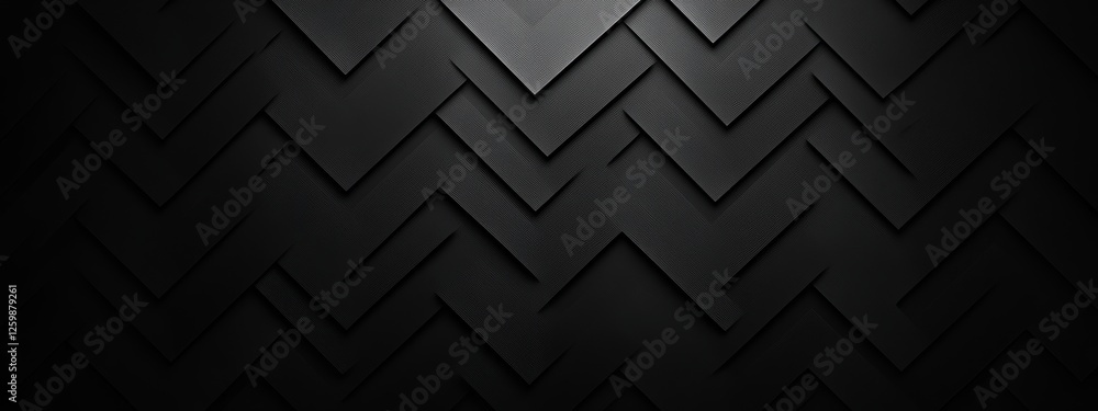 Minimalist zigzag pattern wallpaper on a black background. Banner template with white space for text, perfect for modern and professional design purposes. Minimalist zigzag pattern wallpaper on a black background. Banner template with white space for text, perfect for modern and professional design purposes.