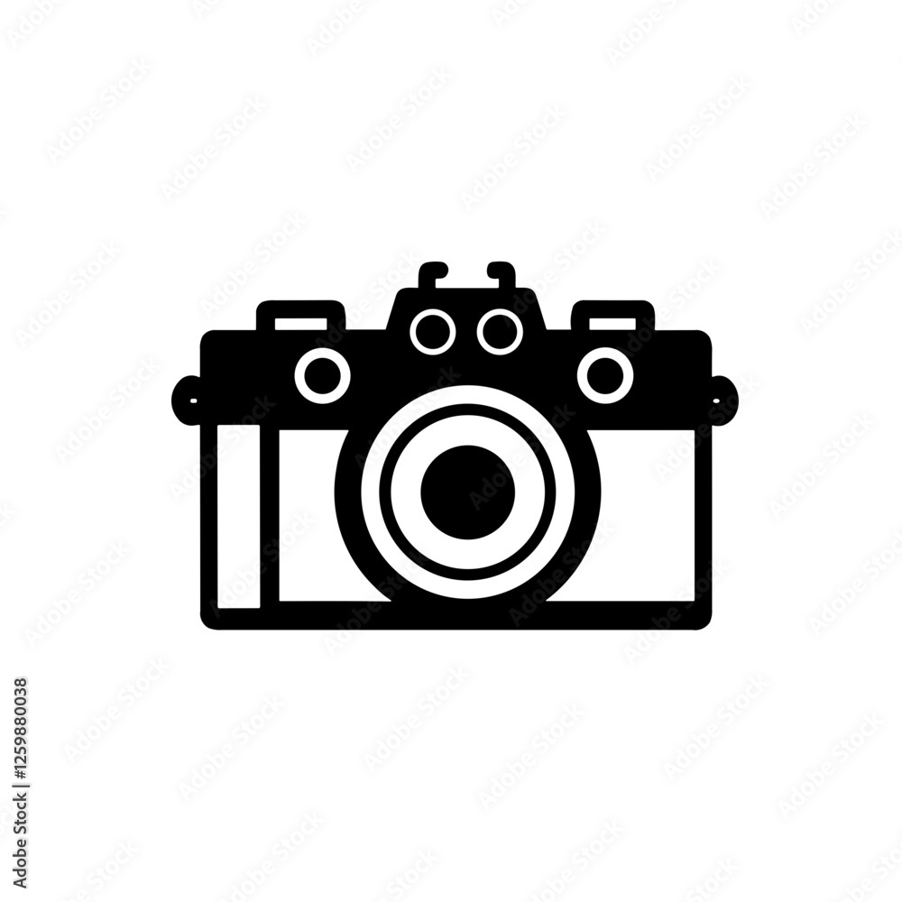Simple black Camera flat Icon Photography Symbol Simple black Camera flat Icon Photography Symbol