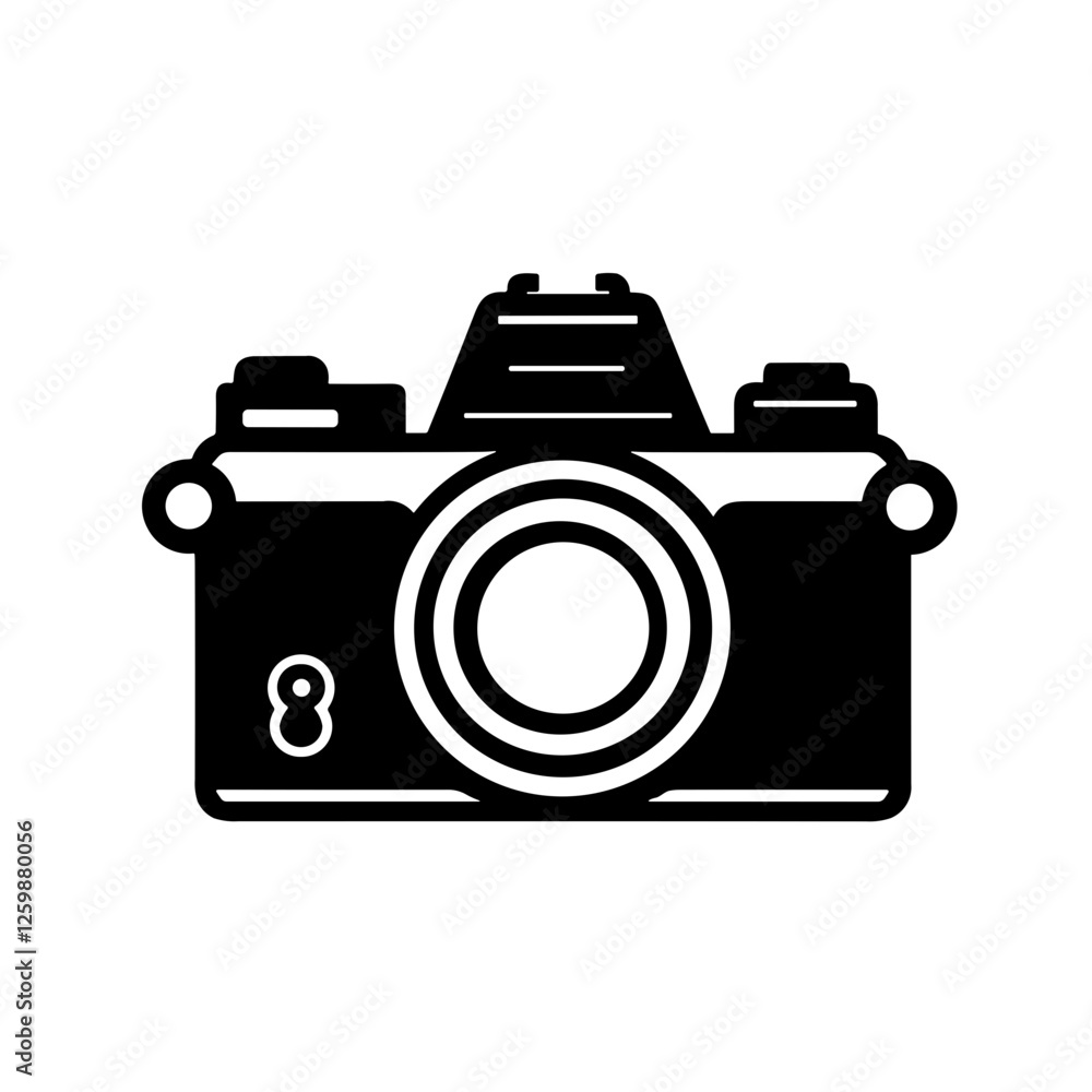 Simple black Camera flat Icon Photography Symbol Simple black Camera flat Icon Photography Symbol